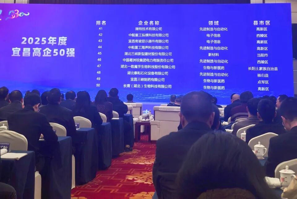 喜報(bào)！微特再入選2025年度宜昌市高新技術(shù)企業(yè)50強(qiáng)榜單！